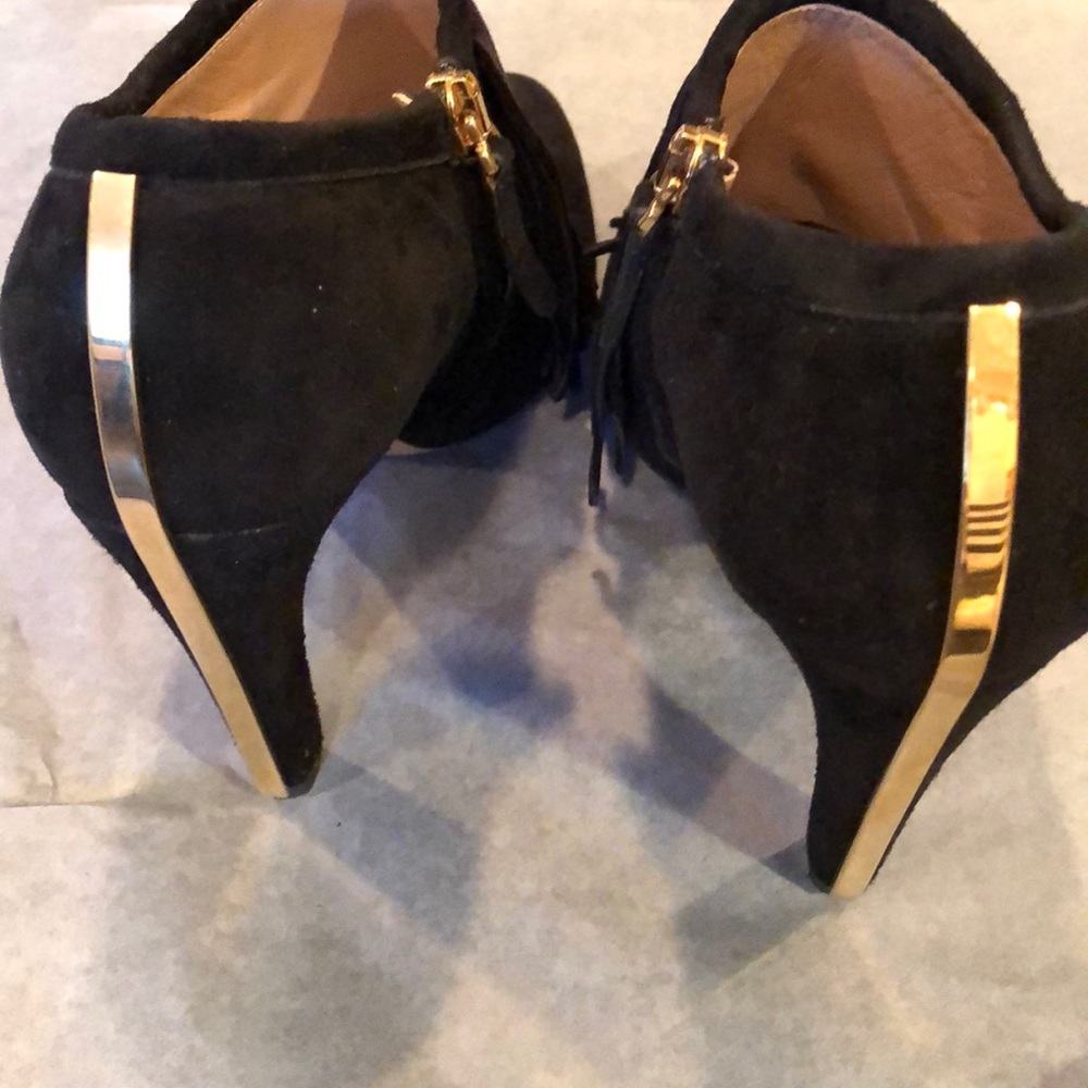 Chloe Black Suede Fringe Ankle booties - Picture 2 of 6